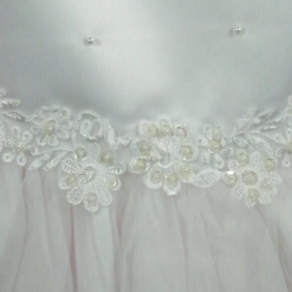 Robe de bouquetière ou première communion avec dentelle et perles - Picture 7 of 9